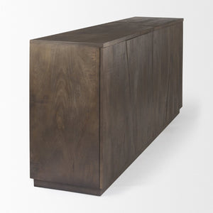 Mercana West Rustic-Modern Mango Wood Sideboard with Bold Angular Design for Stylish Storage Solutions 69872