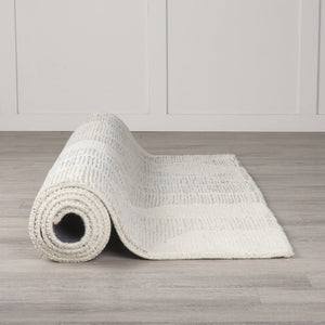 Mercana Kolt Handwoven Wool Area Rug with Modern Neutral Geometric Design for Cozy Living Spaces Gray & Beige | 144L x 108W 69770