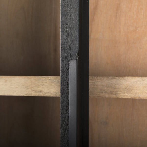 Mercana Sloan 85.5H Elegant Arched Cabinet with Solid Mango Wood and Glass Doors for Stylish Storage Solutions 69885