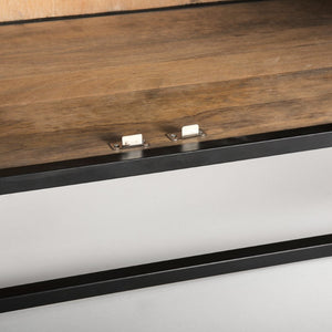 Mercana Sloan 85.5H Elegant Arched Cabinet with Solid Mango Wood and Glass Doors for Stylish Storage Solutions 69885