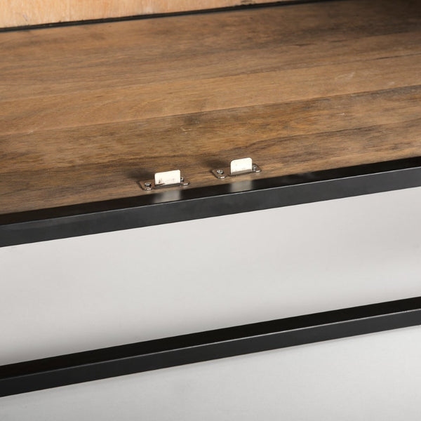 Mercana Sloan 85.5H Elegant Arched Cabinet with Solid Mango Wood and Glass Doors for Stylish Storage Solutions 69885