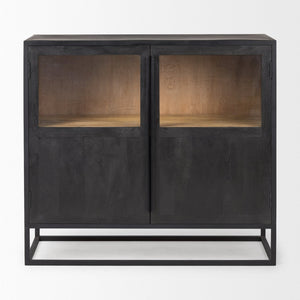Mercana Sloan Contemporary Accent Cabinet with Durable Iron Frame and Natural Wood for Modern Interiors 69887