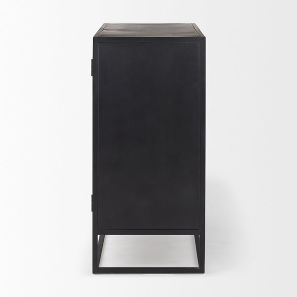 Mercana Sloan Contemporary Accent Cabinet with Durable Iron Frame and Natural Wood for Modern Interiors 69887