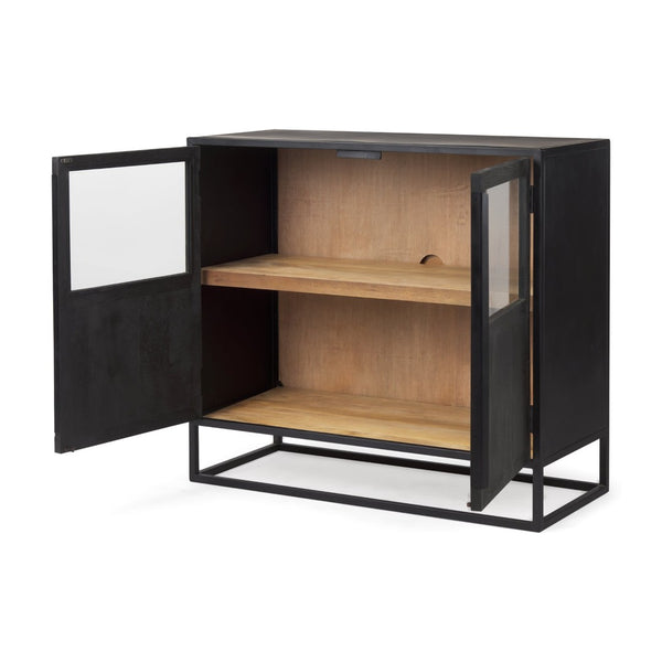 Mercana Sloan Contemporary Accent Cabinet with Durable Iron Frame and Natural Wood for Modern Interiors 69887