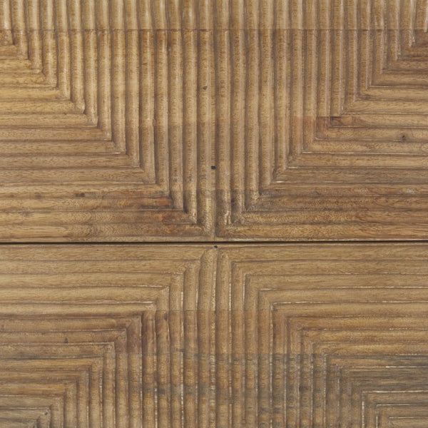 Mercana Cairo Compact Mango Wood Accent Cabinet with Two Drawers and Matte Black Iron Frame for Storage 69923