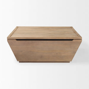 Mercana Wyatt Modern Angular Coffee Table - Solid Wood, Sculptural Design for Stylish Living Room Decor 69932