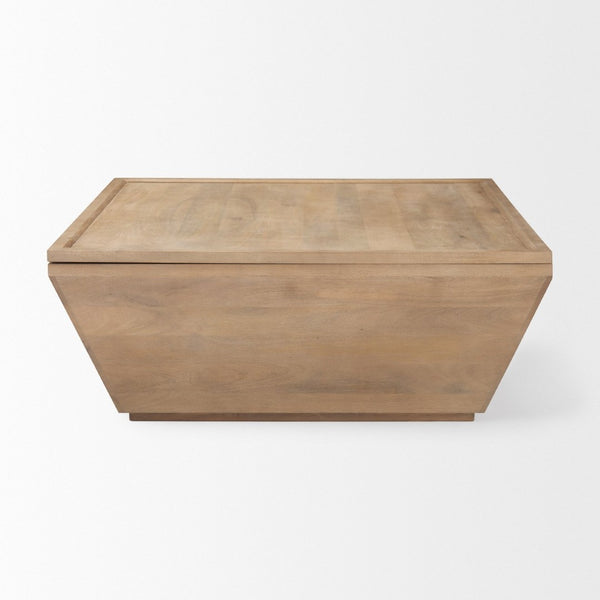 Mercana Wyatt Modern Angular Coffee Table - Solid Wood, Sculptural Design for Stylish Living Room Decor 69932