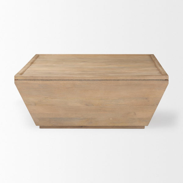 Mercana Wyatt Modern Angular Coffee Table - Solid Wood, Sculptural Design for Stylish Living Room Decor 69932