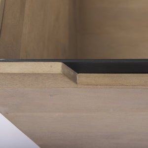 Mercana Wyatt Modern Angular Coffee Table - Solid Wood, Sculptural Design for Stylish Living Room Decor 69932