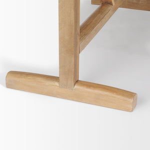 Mercana Viktor Solid Mango Wood Dining Table - Scandinavian Elegance with Oval Top & T-Shaped Legs Design 84" Lt Brown Wood Top | Lt Brown Wood Legs 69959-AB