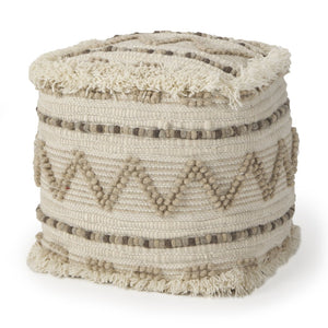 Mercana Caela Handwoven Popcorn Stitch Square Pouf – Chic Boho Accent for Modern and Eclectic Interiors 67585