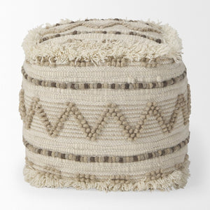 Mercana Caela Handwoven Popcorn Stitch Square Pouf – Chic Boho Accent for Modern and Eclectic Interiors 67585