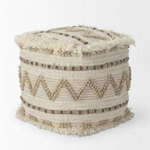 Mercana Caela Handwoven Popcorn Stitch Square Pouf – Chic Boho Accent for Modern and Eclectic Interiors 67585