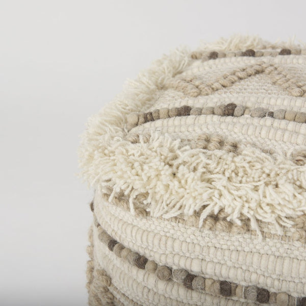 Mercana Caela Handwoven Popcorn Stitch Square Pouf – Chic Boho Accent for Modern and Eclectic Interiors 67585