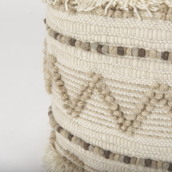 Mercana Caela Handwoven Popcorn Stitch Square Pouf – Chic Boho Accent for Modern and Eclectic Interiors 67585