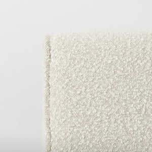 Mercana Damon Upholstered Dining Chair with Casters - Elegant Cream Fabric, Supportive Backrest & Mobility Cream Boucle Fabric 69615