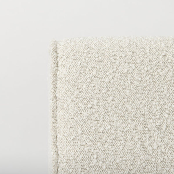 Mercana Damon Upholstered Dining Chair with Casters - Elegant Cream Fabric, Supportive Backrest & Mobility Cream Boucle Fabric 69615