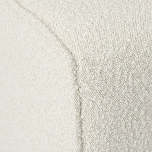 Mercana Damon Upholstered Dining Chair with Casters - Elegant Cream Fabric, Supportive Backrest & Mobility Cream Boucle Fabric 69615