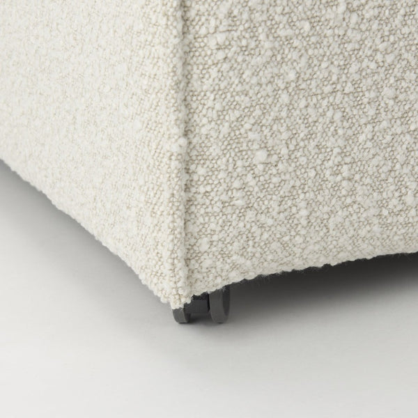 Mercana Damon Upholstered Dining Chair with Casters - Elegant Cream Fabric, Supportive Backrest & Mobility Cream Boucle Fabric 69615