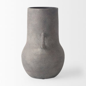 Mercana Armani Sculptural Ceramic Vase with Unique Double-Ear Design for Rustic and Modern Décor Styles Gray-Brown | Small Double Ears 70076