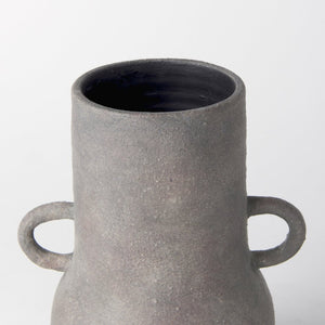 Mercana Armani Sculptural Ceramic Vase with Unique Double-Ear Design for Rustic and Modern Décor Styles Gray-Brown | Small Double Ears 70076