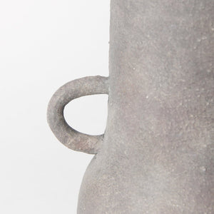 Mercana Armani Sculptural Ceramic Vase with Unique Double-Ear Design for Rustic and Modern Décor Styles Gray-Brown | Small Double Ears 70076