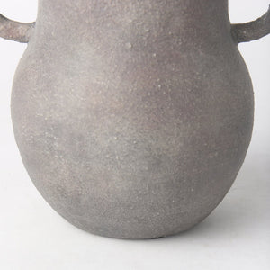 Mercana Armani Sculptural Ceramic Vase with Unique Double-Ear Design for Rustic and Modern Décor Styles Gray-Brown | Small Double Ears 70076