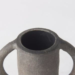 Mercana Armani Sculptural Ceramic Vase with Unique Double-Ear Design for Rustic and Modern Décor Styles Gray Brown | Large Double Ears 70077
