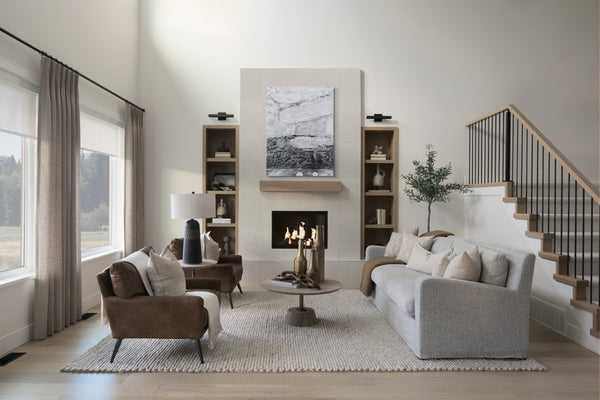 Mercana Maxwell 20" Round Wood Pedestal Side Table – Elegant Accent for Modern Living Spaces and Corners Light Brown Wood | Gold Metal 69205