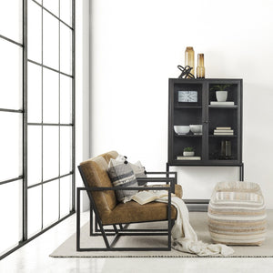 Mercana Armelle Modern Industrial Accent Chair with Plush Seating and Sturdy Iron Frame for Home Comfort 67084