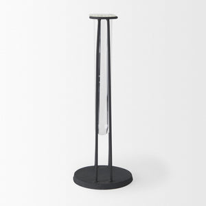 Mercana Aria Decorative Metal and Glass Holder for Effortless Floral Elegance in Modern Home Décor Black Metal | 11H 69779