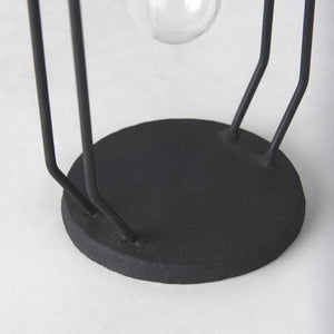 Mercana Aria Decorative Metal and Glass Holder for Effortless Floral Elegance in Modern Home Décor Black Metal | 11H 69779