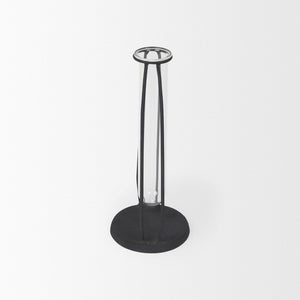 Mercana Aria Decorative Metal and Glass Holder for Effortless Floral Elegance in Modern Home Décor Black Metal | 9H 69780