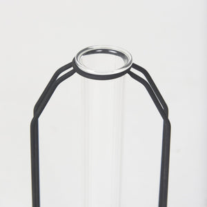 Mercana Aria Decorative Metal and Glass Holder for Effortless Floral Elegance in Modern Home Décor Black Metal | 9H 69780
