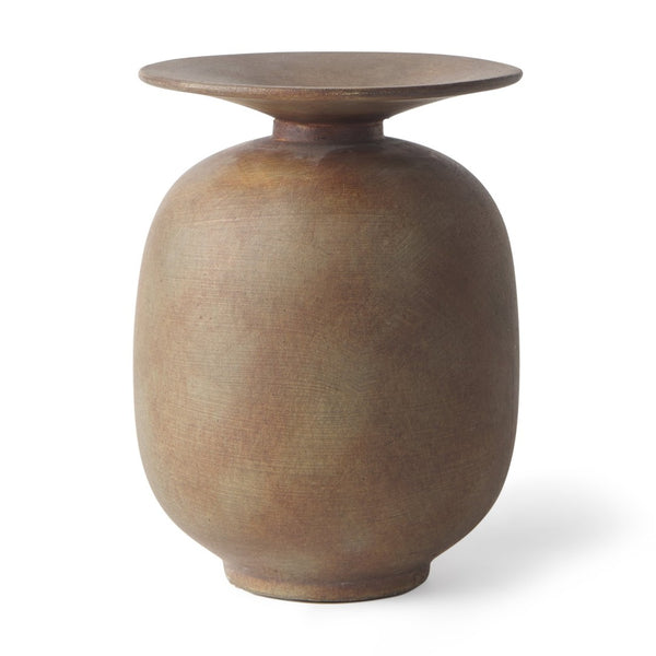 Mercana Rylee Sculptural Ceramic Vase - Modern Matte Finish for Stylish Home Décor and Versatile Arrangements Medium Brown Ceramic 70078