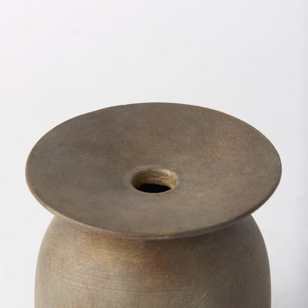 Mercana Rylee Sculptural Ceramic Vase - Modern Matte Finish for Stylish Home Décor and Versatile Arrangements Medium Brown Ceramic 70078