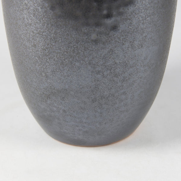 Mercana Kora Sculptural Ceramic Vase with Unique Metallic Finish and Architectural Double Ear Design Dark Metallic | 16.9H 70079