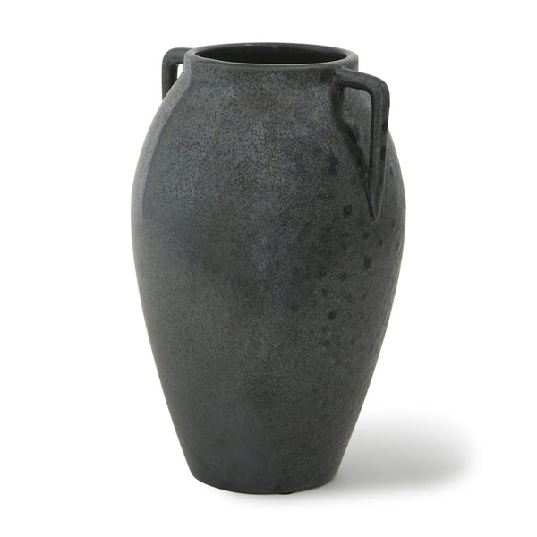 Mercana Kora Sculptural Ceramic Vase with Unique Metallic Finish and Architectural Double Ear Design Dark Metallic | 11.2H 70080