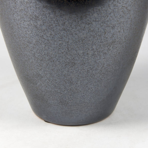 Mercana Kora Sculptural Ceramic Vase with Unique Metallic Finish and Architectural Double Ear Design Dark Metallic | 11.2H 70080