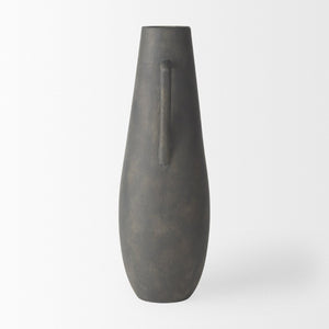 Mercana Kilian Tall Ceramic Double Ear Vase – Sculptural Accent in Earthy Brown-Gray for Modern Spaces Matte | 16.9H 70085