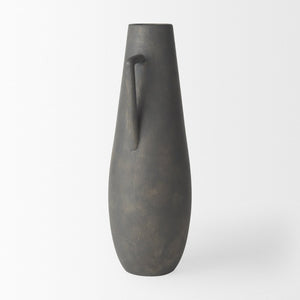 Mercana Kilian Tall Ceramic Double Ear Vase – Sculptural Accent in Earthy Brown-Gray for Modern Spaces Matte | 16.9H 70085