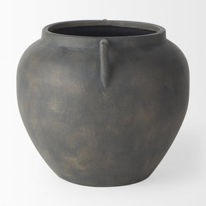 Mercana Kilian Tall Ceramic Double Ear Vase – Sculptural Accent in Earthy Brown-Gray for Modern Spaces Matte | 8.5H 70087