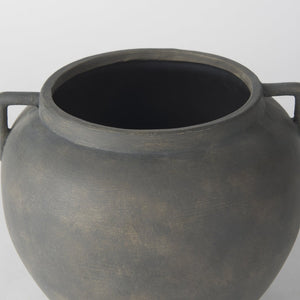 Mercana Kilian Tall Ceramic Double Ear Vase – Sculptural Accent in Earthy Brown-Gray for Modern Spaces Matte | 8.5H 70087