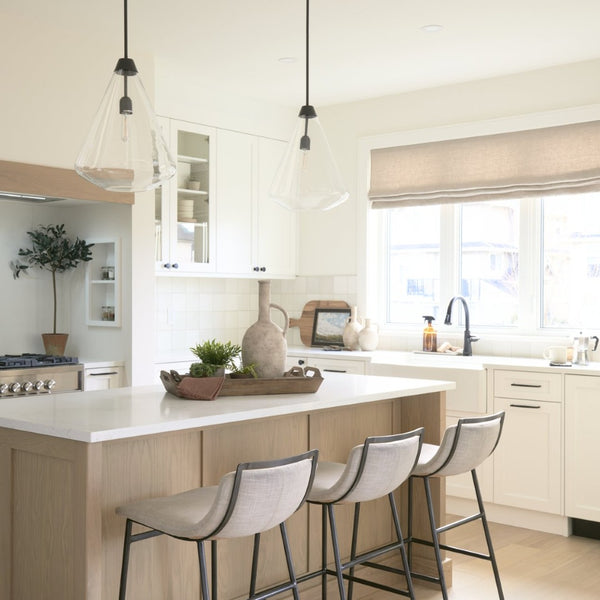 Mercana Kavalan Modern Industrial Counter Stool with Contoured Seat, Durable Frame, Fully Assembled Style Beige Fabric | Gray Metal | Counter 68087