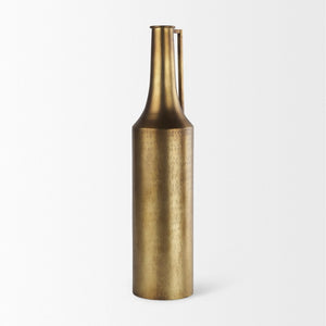 Mercana Aubrey Large 24H Gold Iron Jug Vase - Elegant Industrial Glam Decor for Modern Floral Displays Antique Gold Metal | 24H 69856