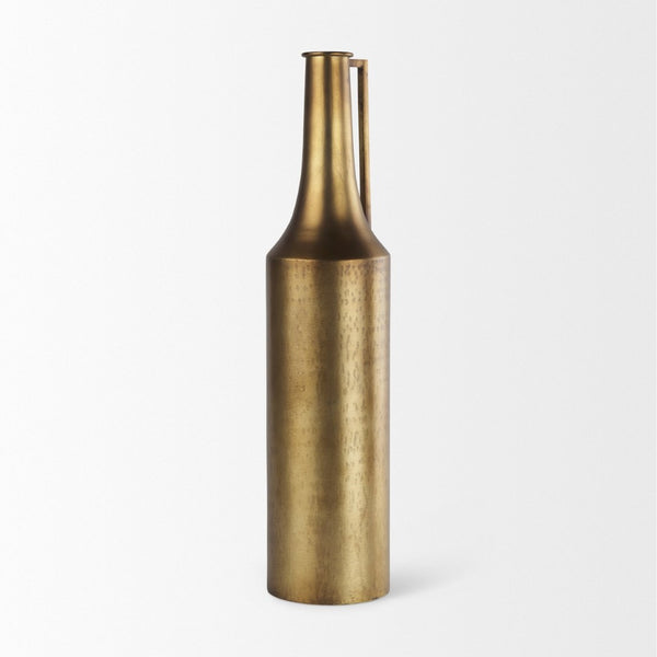 Mercana Aubrey Large 24H Gold Iron Jug Vase - Elegant Industrial Glam Decor for Modern Floral Displays Antique Gold Metal | 24H 69856