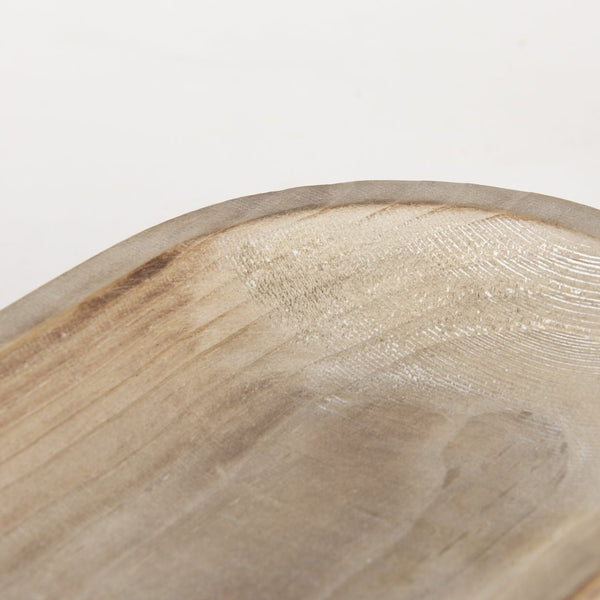 Mercana Carver Set of 2 Rustic Elevated Wooden Trays – Stylish Organizers for Home Décor & Essentials White-washed Wood | Oblong 70066