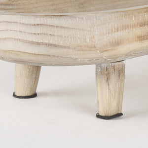 Mercana Carver Set of 2 Rustic Elevated Wooden Trays – Stylish Organizers for Home Décor & Essentials White-washed Wood | Oblong 70066