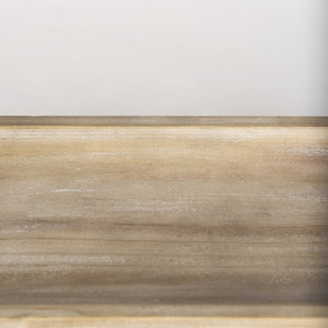 Mercana Carver Set of 2 Rustic Elevated Wooden Trays – Stylish Organizers for Home Décor & Essentials White-washed Wood | Rectangular 70067