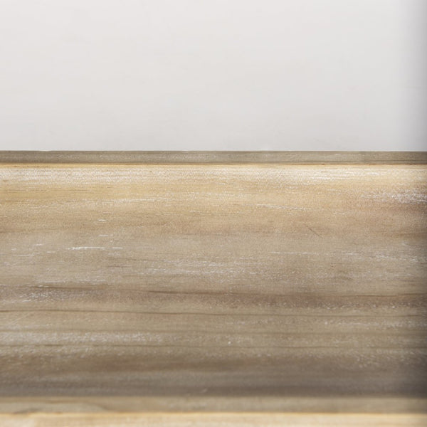 Mercana Carver Set of 2 Rustic Elevated Wooden Trays – Stylish Organizers for Home Décor & Essentials White-washed Wood | Rectangular 70067